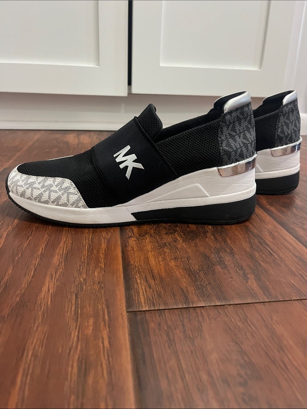 Michael Kors Black & White MK Slip-On Felix Trainer Sneakers